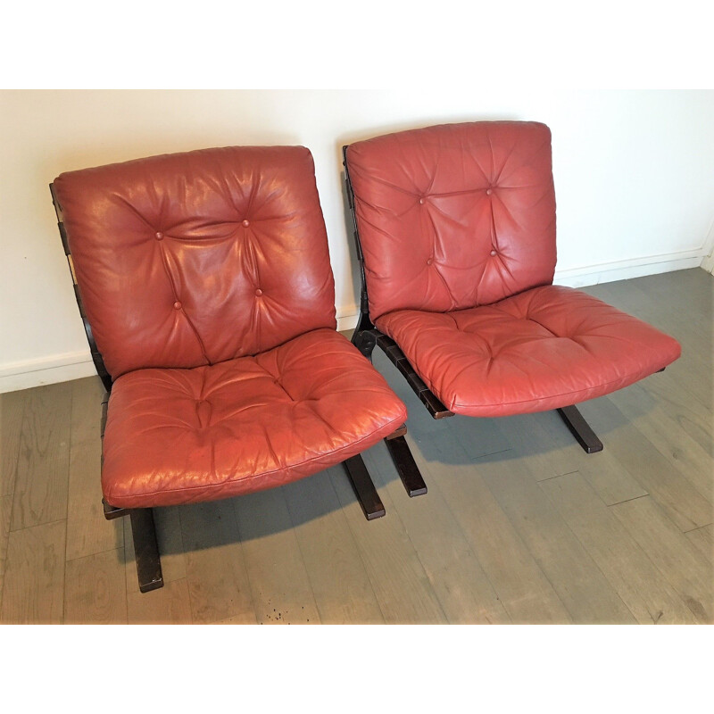 Suite de 2 fauteuils vintage par Elsa et Nordahl Solheim pour Rykken