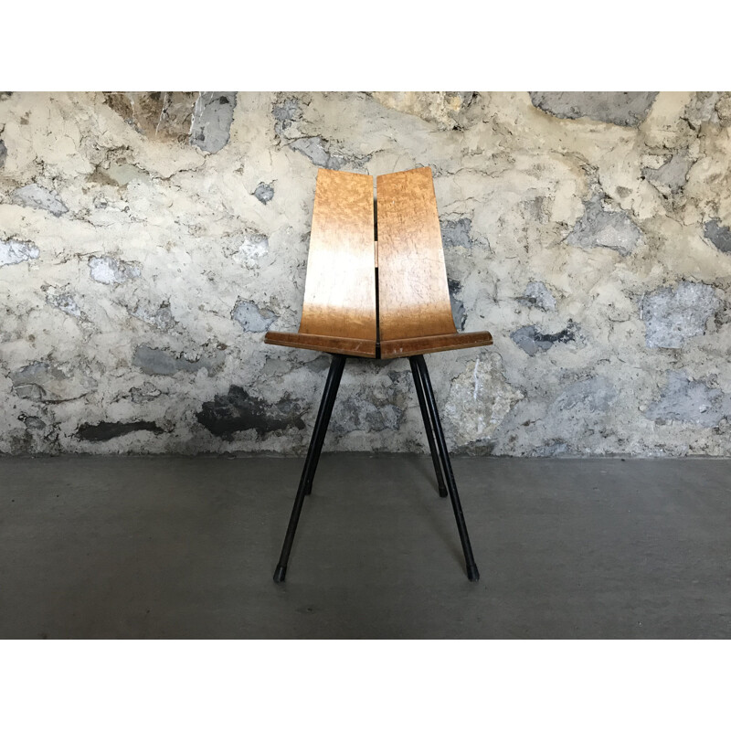 Vintage chair "GA" in elm by Hans Bellmann for HorgenGlarus