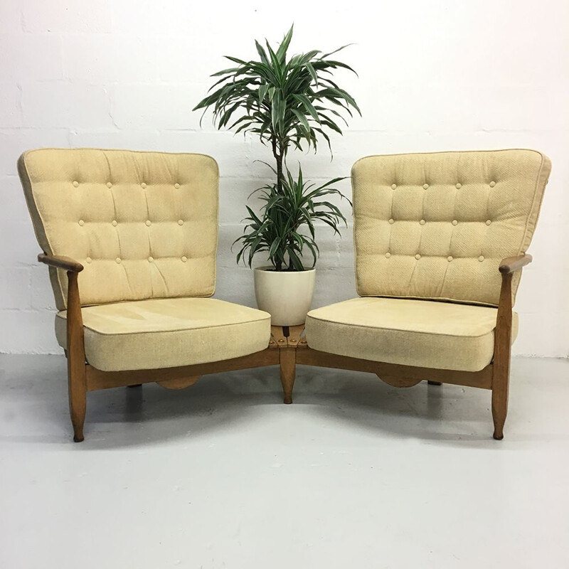 Vintage french sofa chairs by Guillerme et Chambron for Votre Maison 