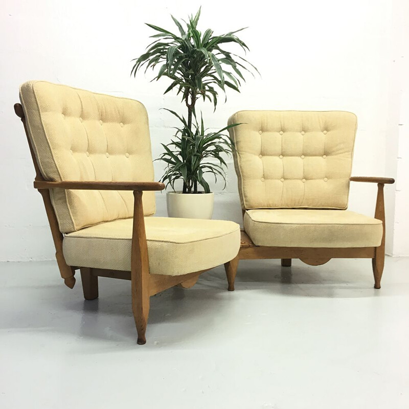 Vintage french sofa chairs by Guillerme et Chambron for Votre Maison 