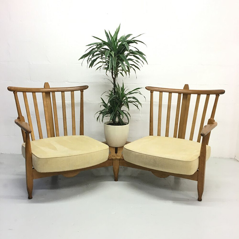 Vintage french sofa chairs by Guillerme et Chambron for Votre Maison 