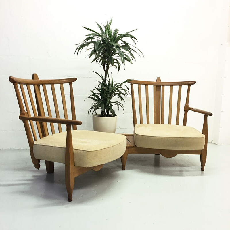 Vintage french sofa chairs by Guillerme et Chambron for Votre Maison 