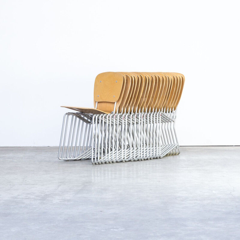 Set of 20 folding chair aluflex for Hans Zollinger Sohre