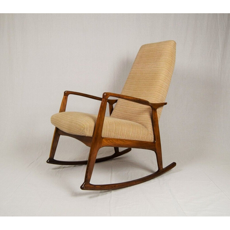 Vintage Danish rocking chair in beech wood