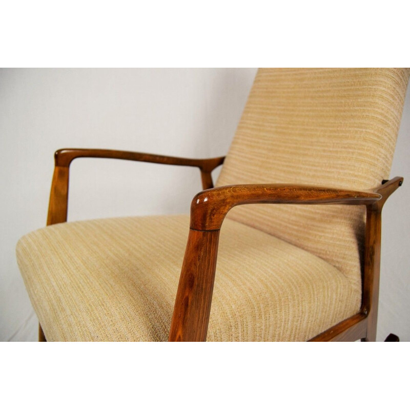 Vintage Danish rocking chair in beech wood