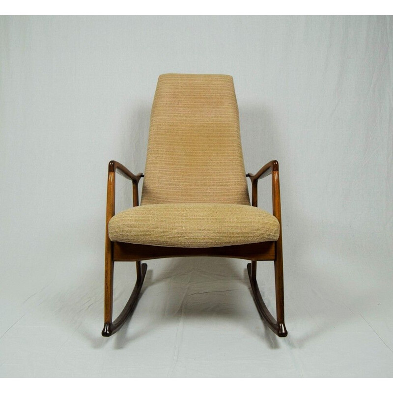 Vintage Danish rocking chair in beech wood