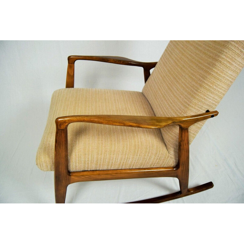 Vintage Danish rocking chair in beech wood