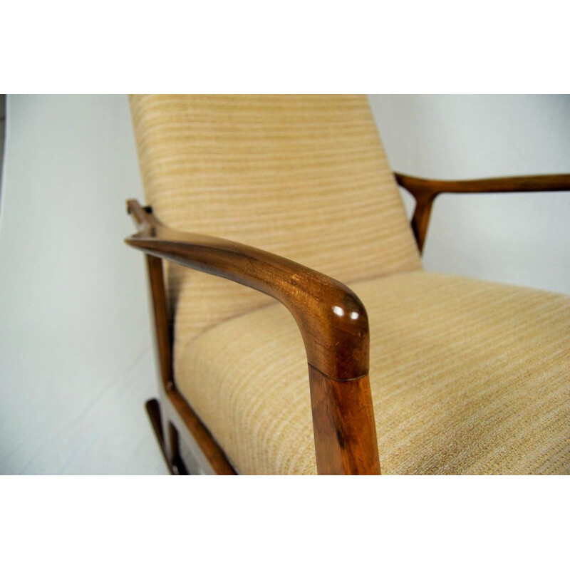 Vintage Danish rocking chair in beech wood