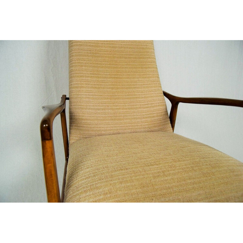 Vintage Danish rocking chair in beech wood