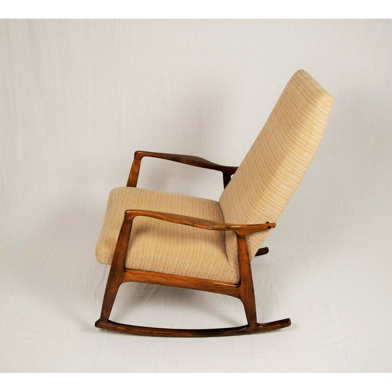 Vintage Danish rocking chair in beech wood