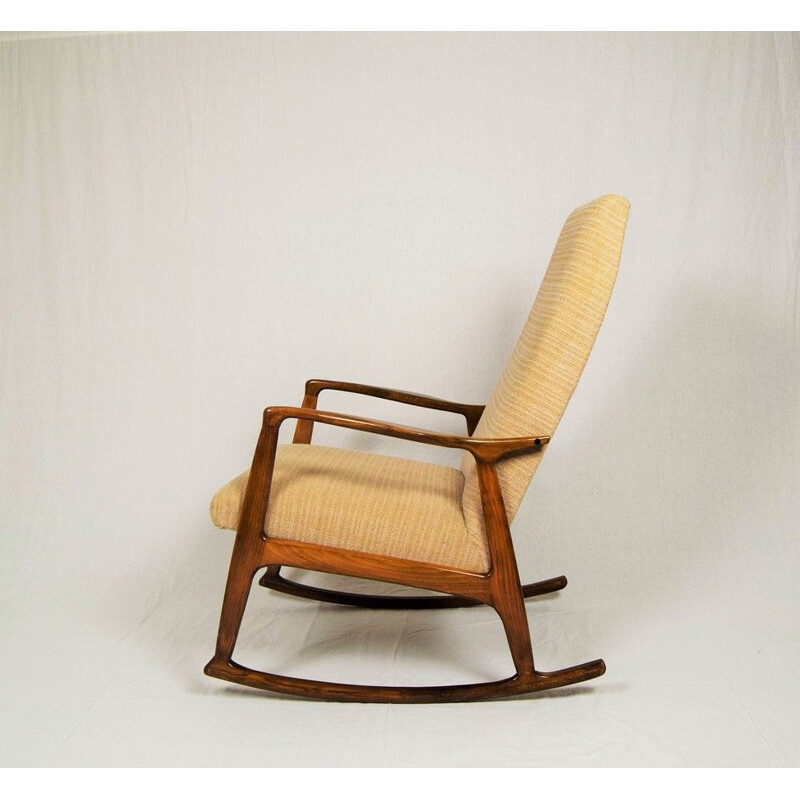 Vintage Danish rocking chair in beech wood