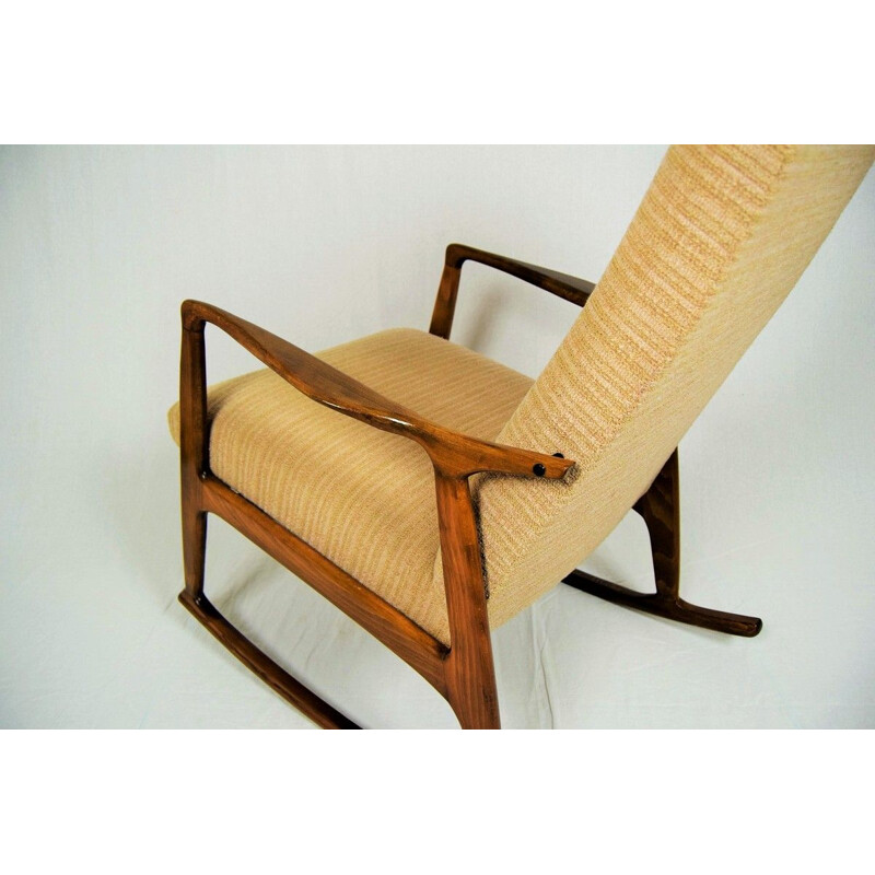 Vintage Danish rocking chair in beech wood