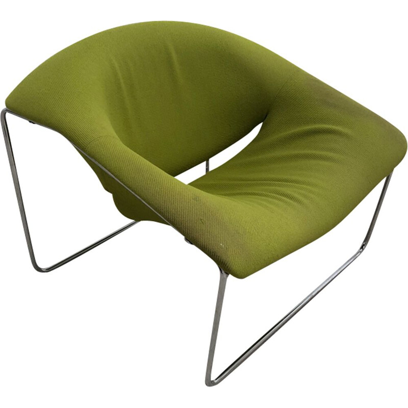 Vintage green armchair "Cubique" by Olivier Mourgue