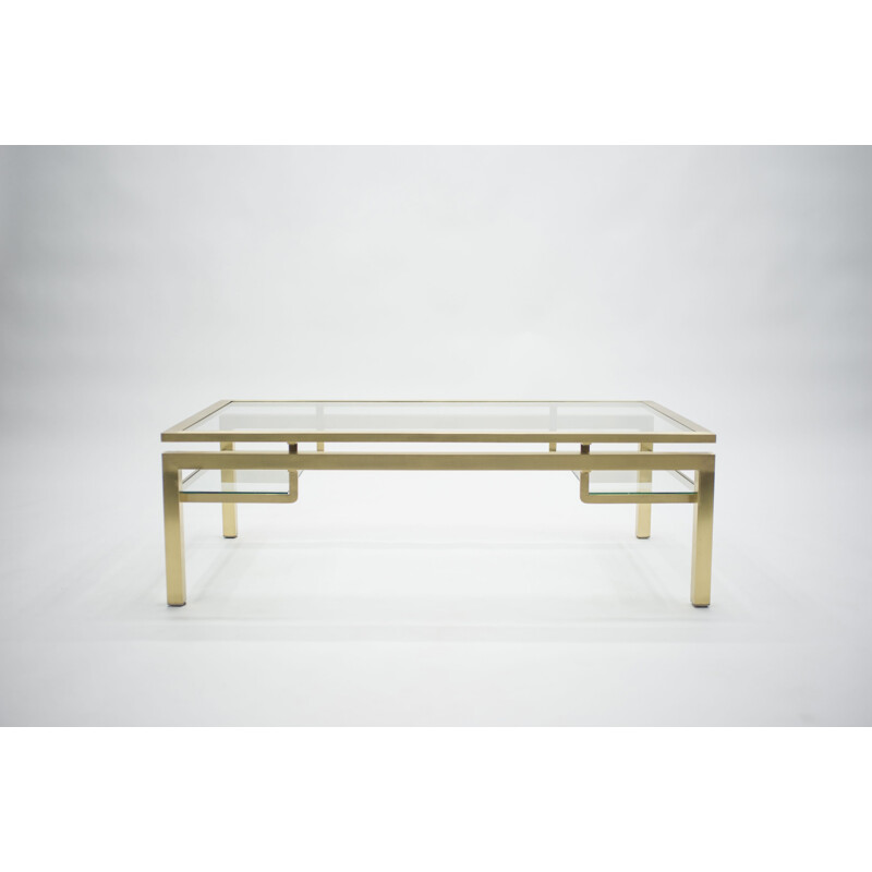 Vintage brass coffee table by Maison Jansen