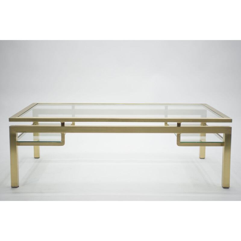 Vintage brass coffee table by Maison Jansen