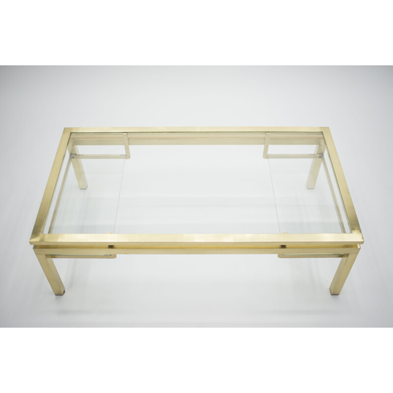 Vintage brass coffee table by Maison Jansen