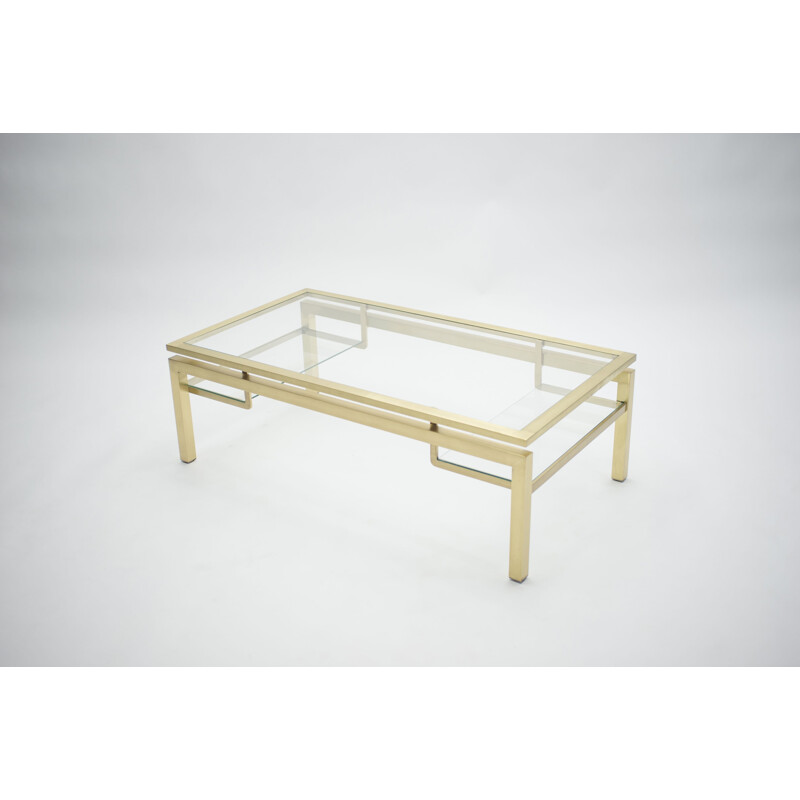 Vintage brass coffee table by Maison Jansen