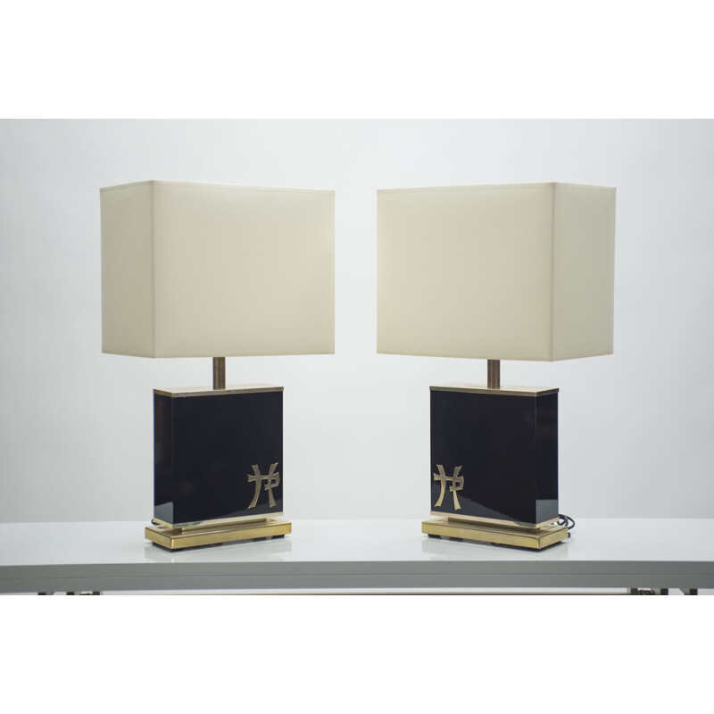 Vintage-Lampenpaar aus Messing