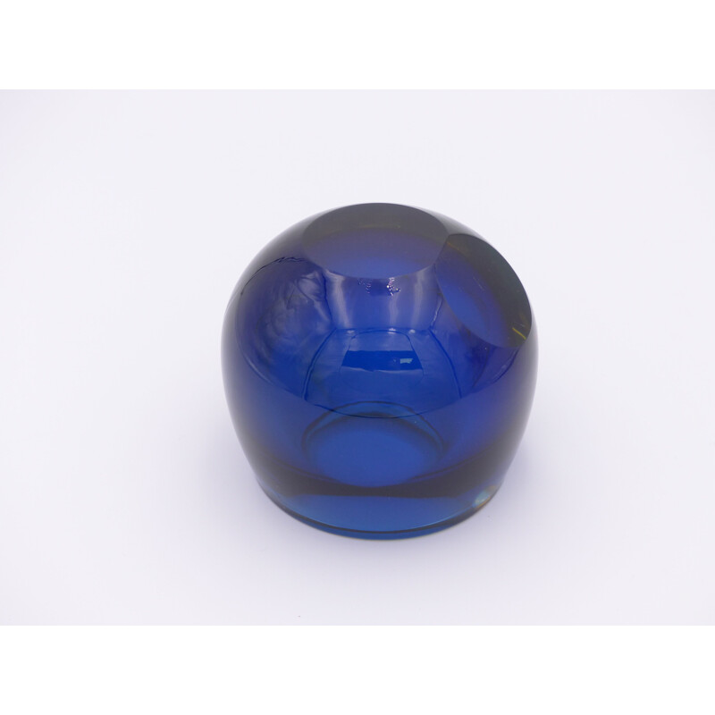 Cendrier bleu vintage en verre de Murano