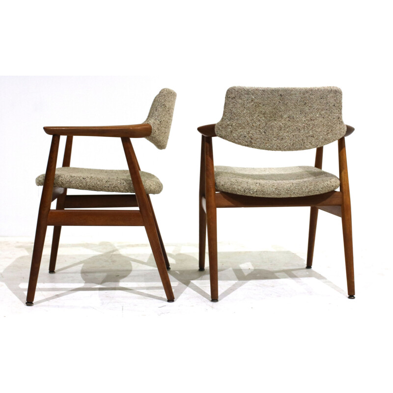 Set of 4 beige chairs in teak by Svend Åge Eriksen