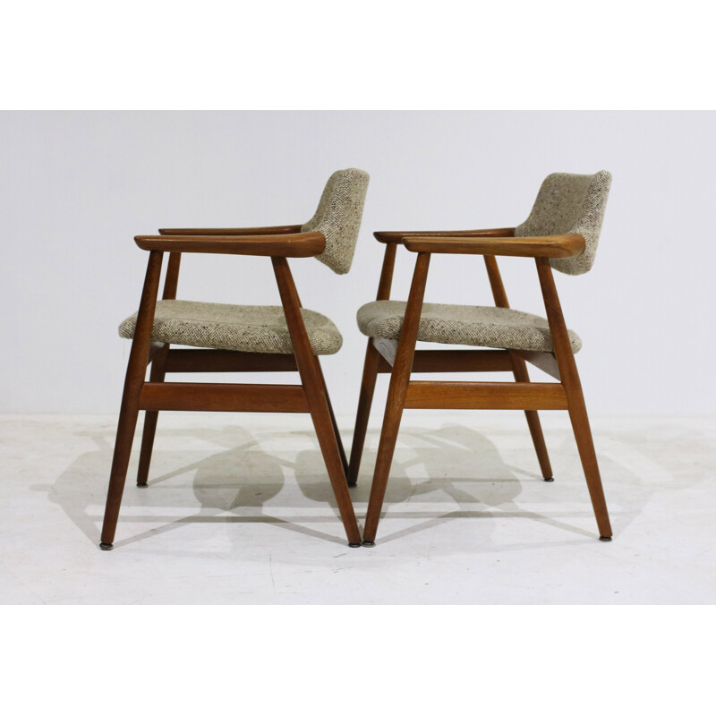 Set of 4 beige chairs in teak by Svend Åge Eriksen