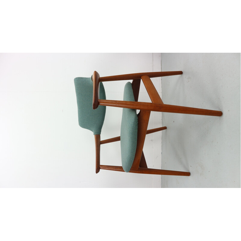 Set of 4 grey chairs in teak by Svend Aage Eriksen