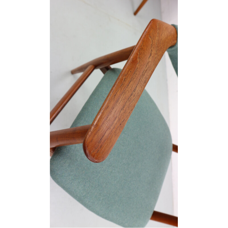 Set of 4 grey chairs in teak by Svend Aage Eriksen