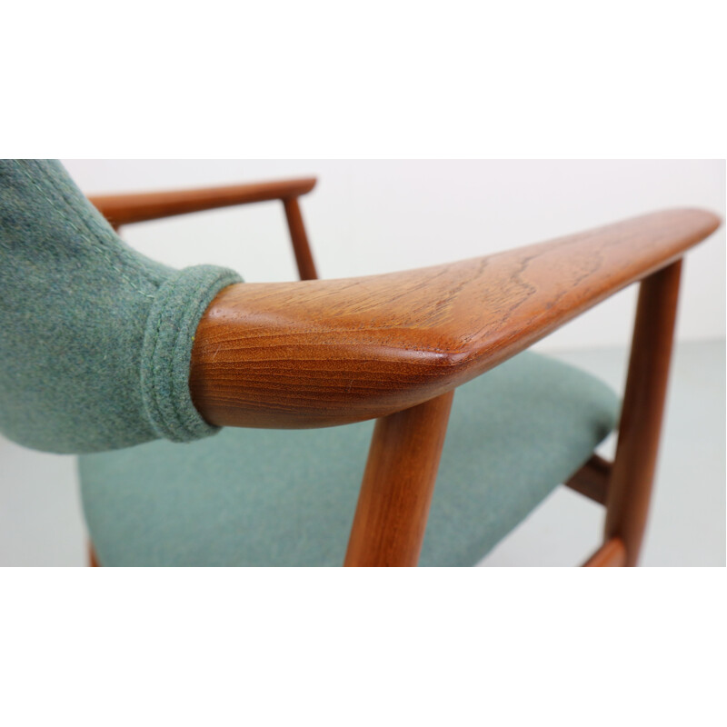 Set of 4 grey chairs in teak by Svend Aage Eriksen