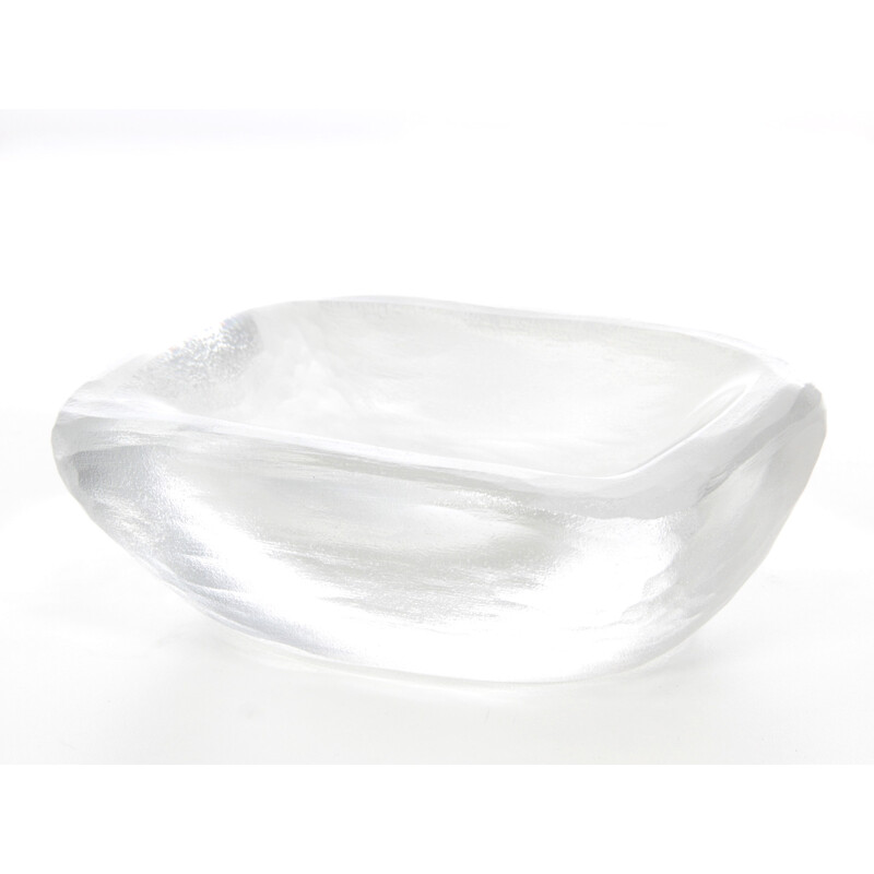 Vintage acid etched crystal ashtray by Vicke Lindstrand for Orrefors