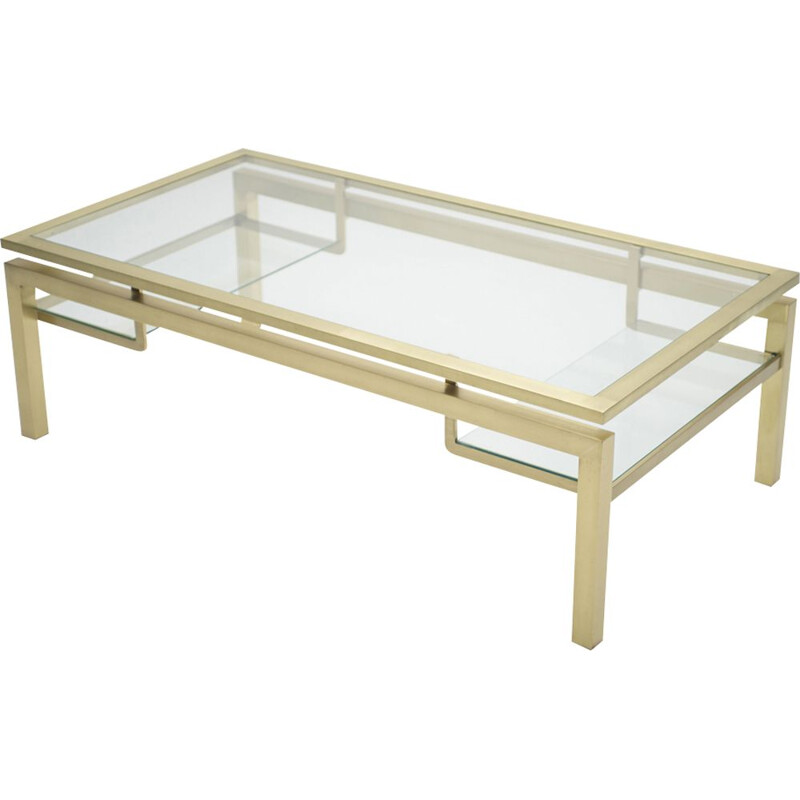 Vintage brass coffee table by Maison Jansen