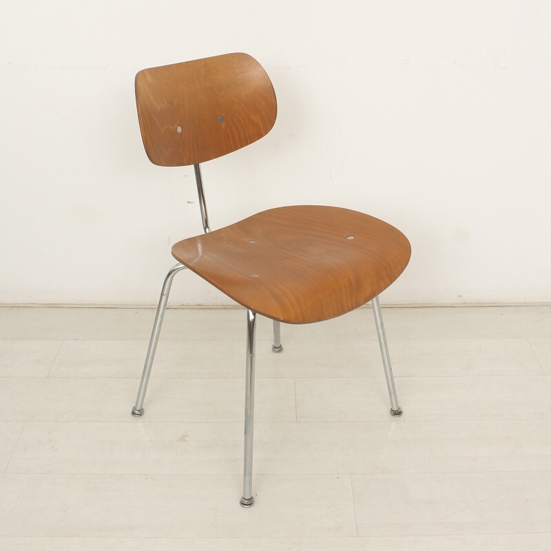 "SE68" chair in beechwood and metal, Egon EIERMANN - 1950s