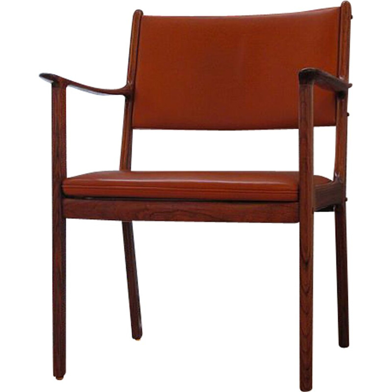 Vintage rosewood and leather chair by Ole Wanscher