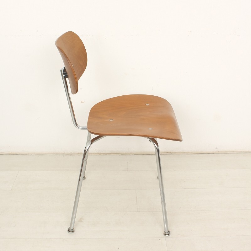 "SE68" chair in beechwood and metal, Egon EIERMANN - 1950s