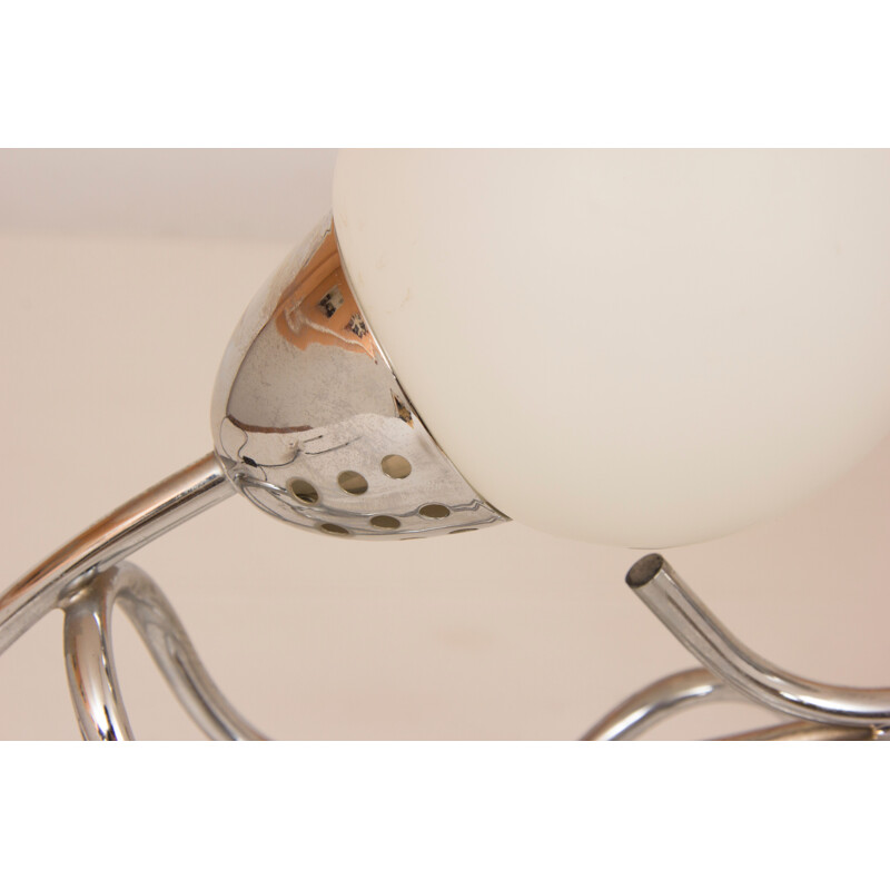 Lampe de table vintage en métal chromé
