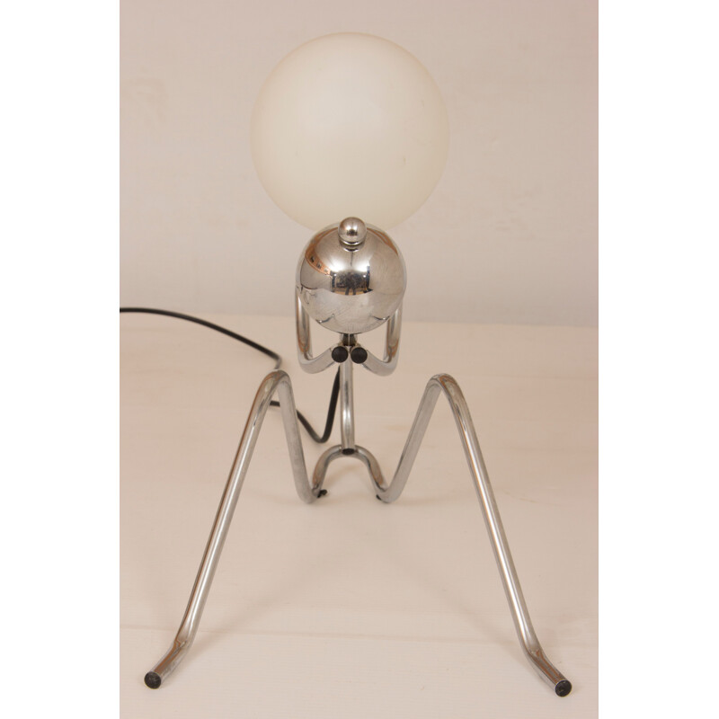 Vintage table lamp in chromed metal