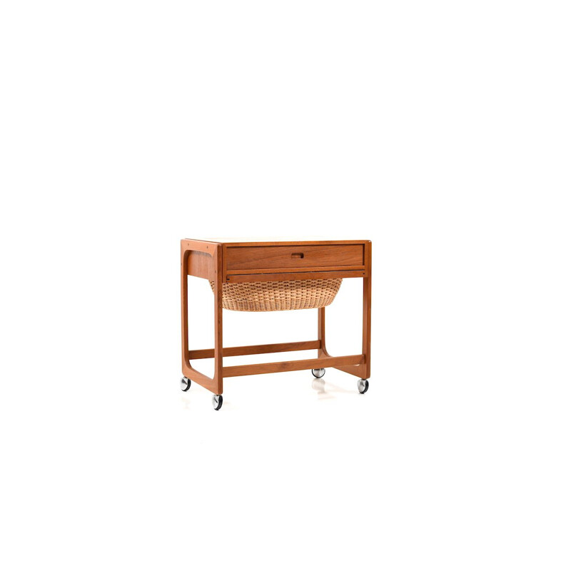 Vintage Danish sewing table in teak