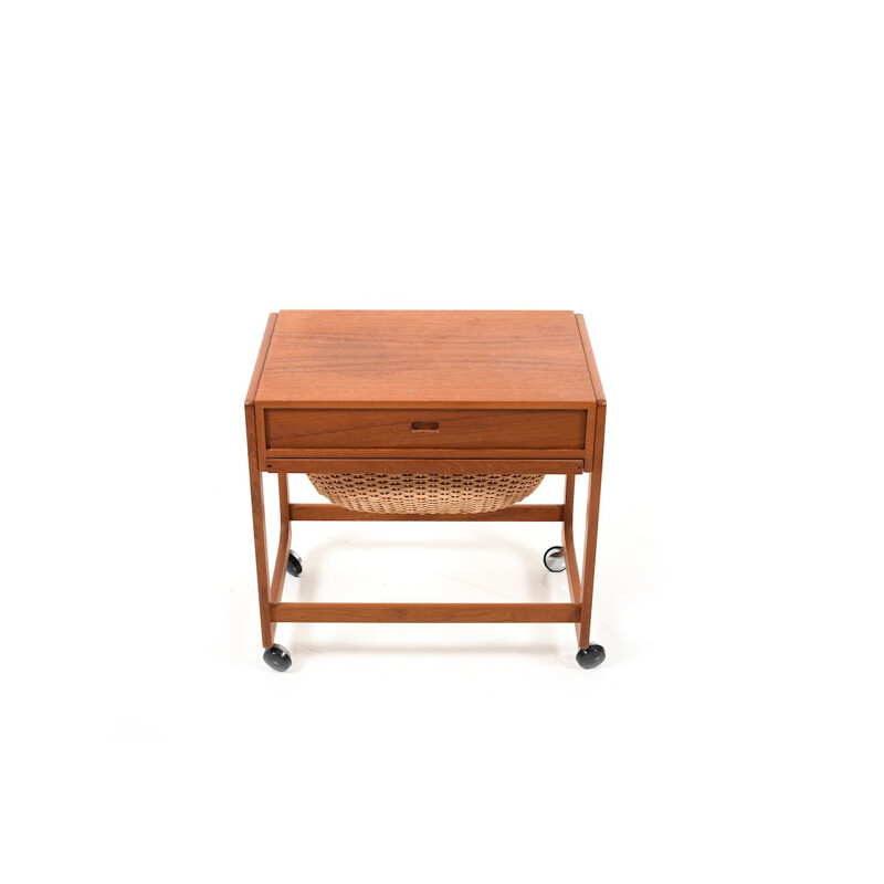 Vintage Danish sewing table in teak