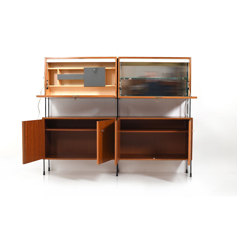 Vintage shelving system in teak by Ernst Dieter Hilker