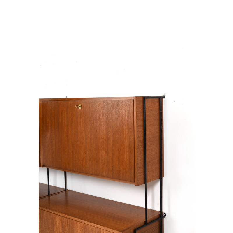 Vintage shelving system in teak by Ernst Dieter Hilker
