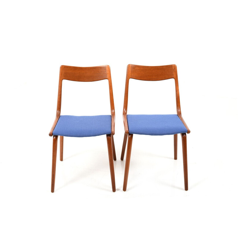 Pair of Boomerang teak chairs by Alfred Christensen