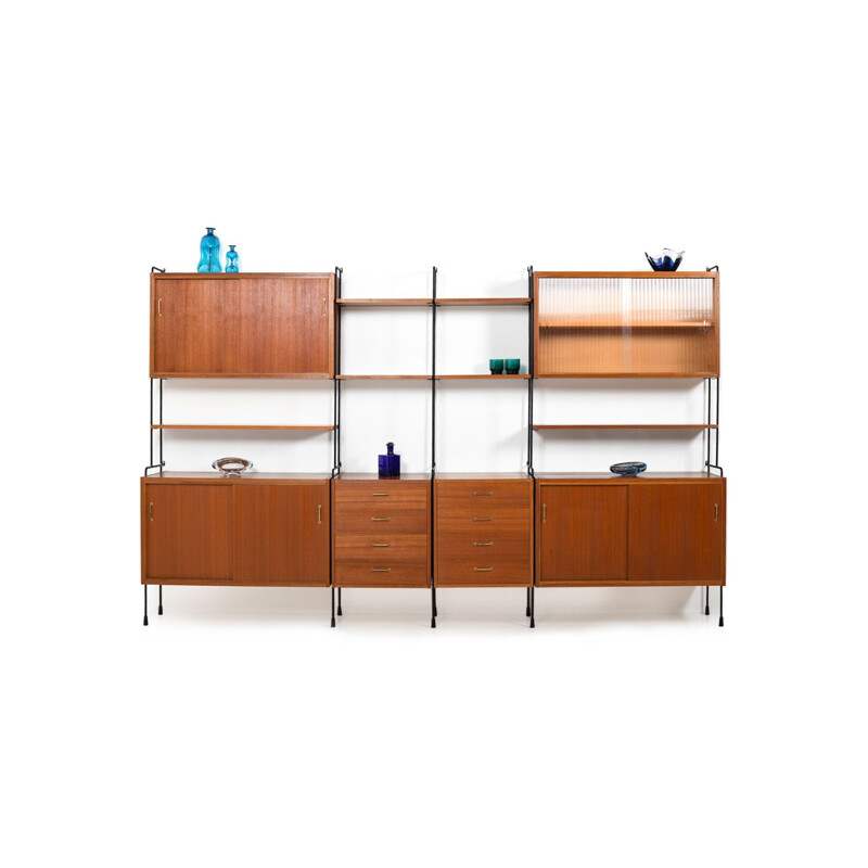 Omnia shelf system in teak by Ernst Dieter Hilker