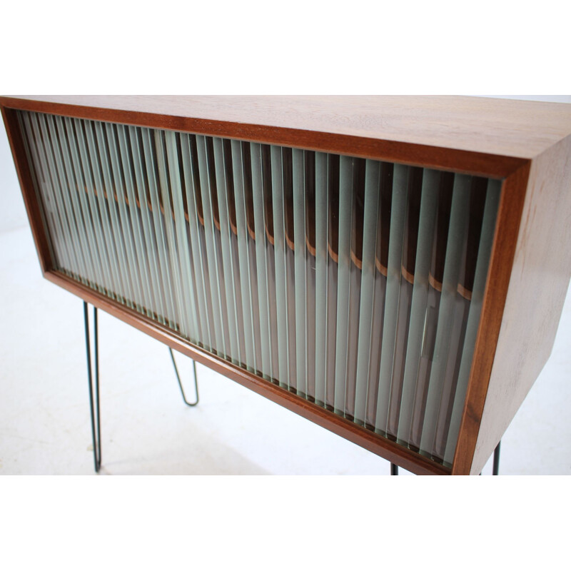 Vintage Danish bookcase in teak and glass