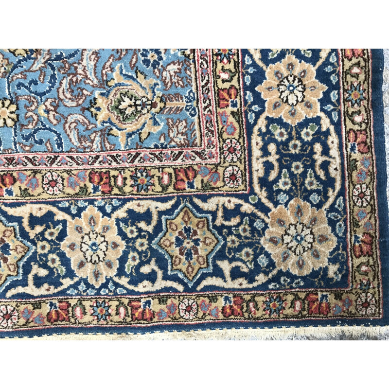 Vintage blue carpet in wool