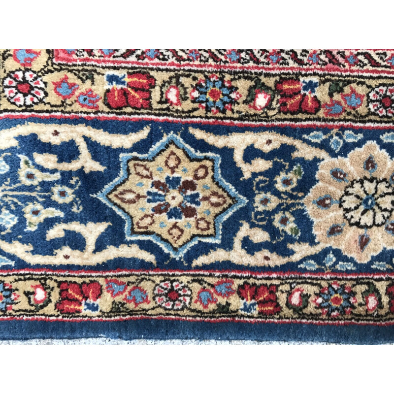 Vintage blue carpet in wool