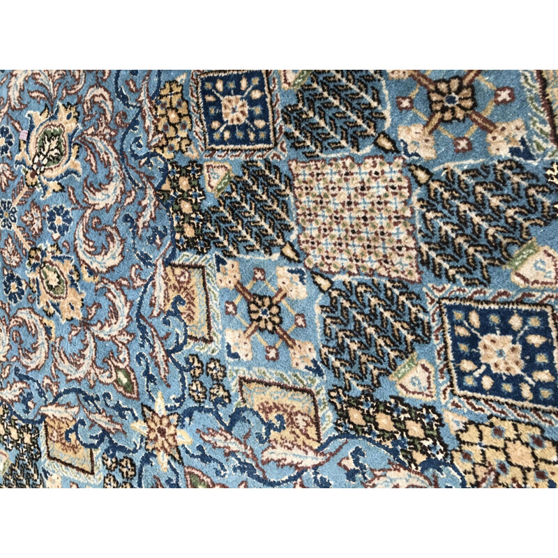 Vintage blue carpet in wool