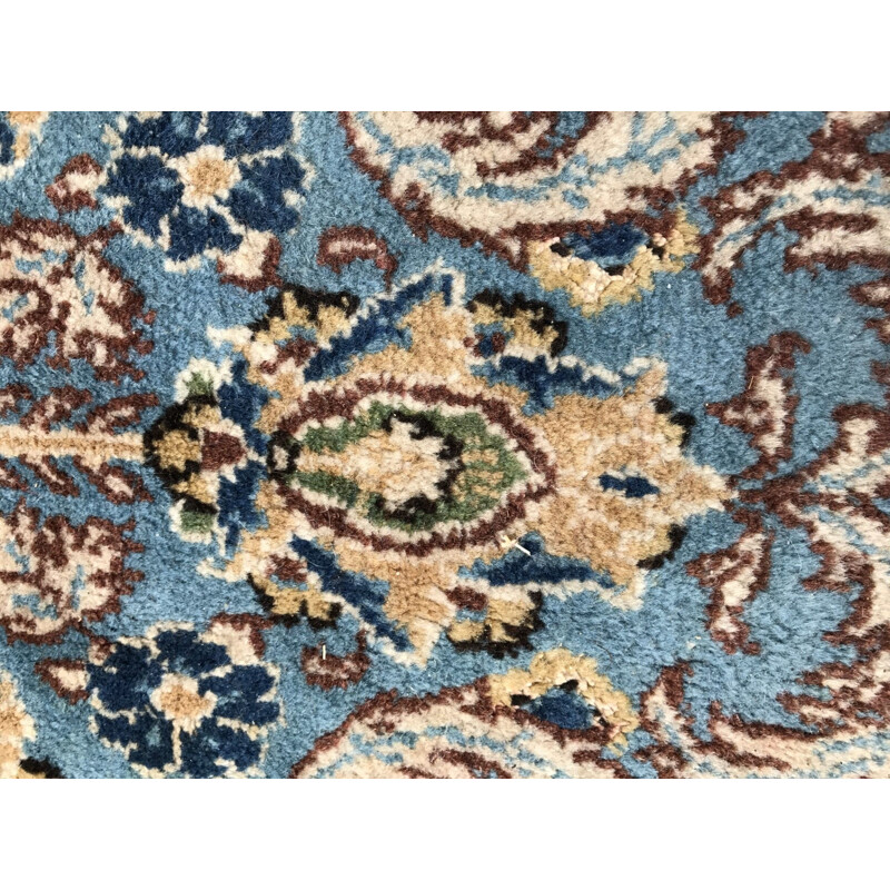 Vintage blue carpet in wool