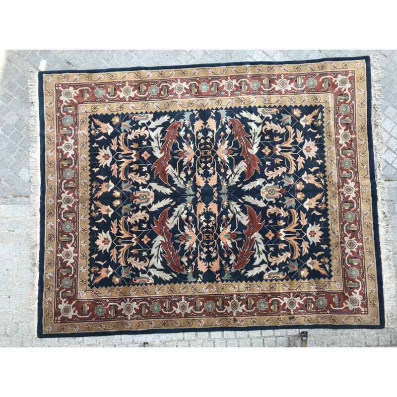 Vintage wool and cotton rug