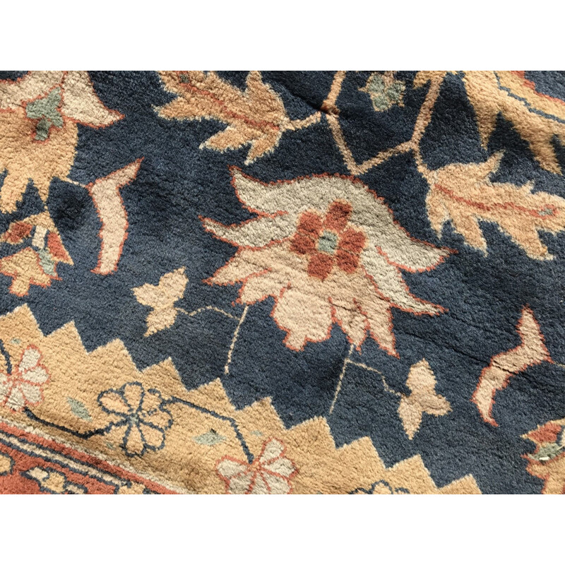 Vintage wool and cotton rug