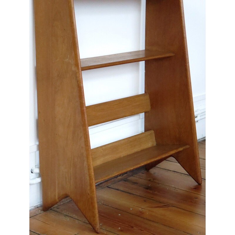 Shelves in solid oakwood, Pierre CRUEGE - 1950s