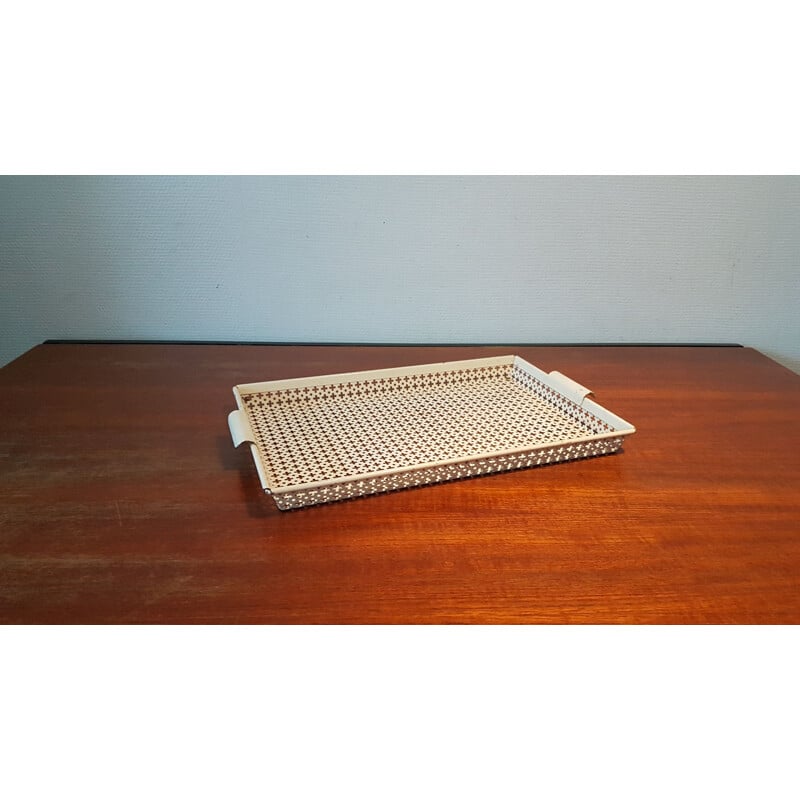 Vintage perforated metal serving tray by Mathieu Mategot